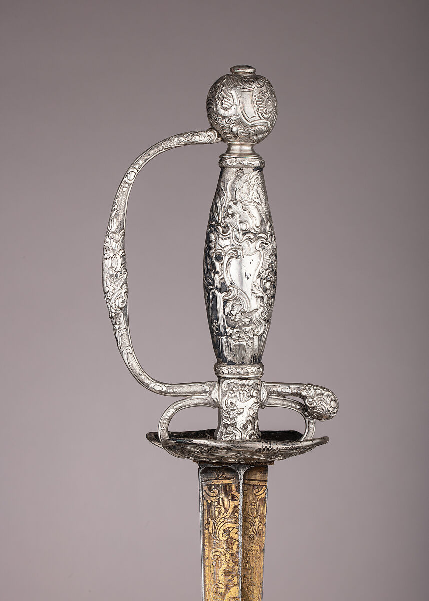 Smallsword, Silver, steel, gold, textile, French, Paris 