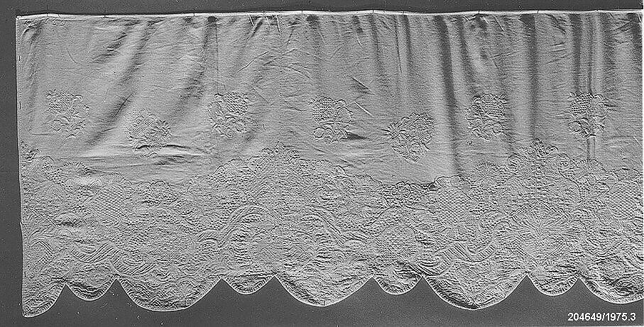 Valance, Linen and cotton, German or Swiss 