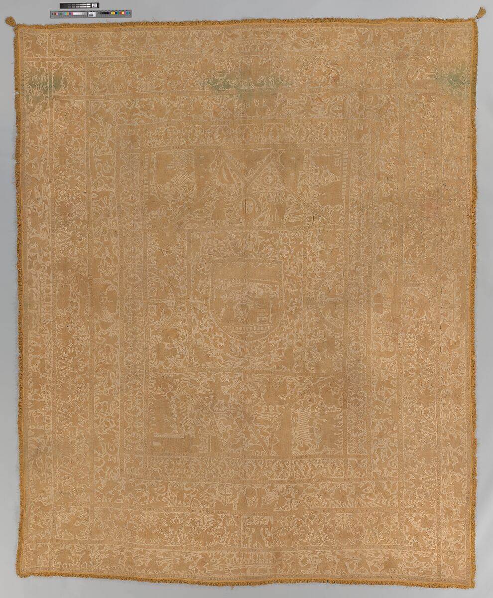Coverlet (Colcha), Cotton, silk, Indian, Bengal, Satgaon 