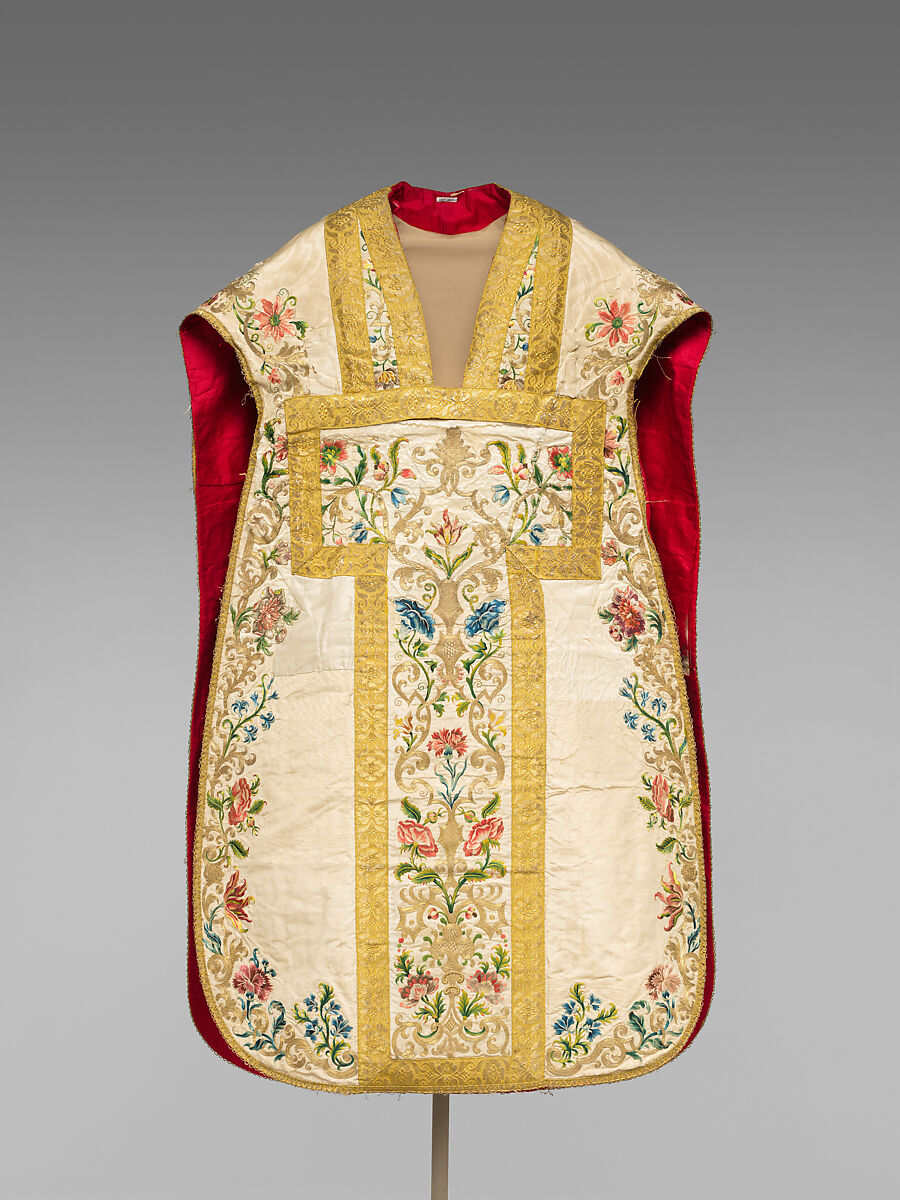 Chasuble, Silk, wrapped gold, Italian