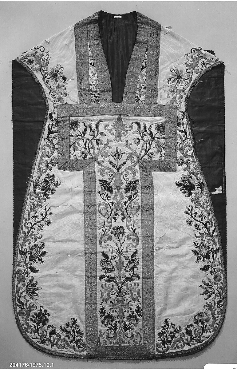 Chasuble, Silk, wrapped gold, Italian 