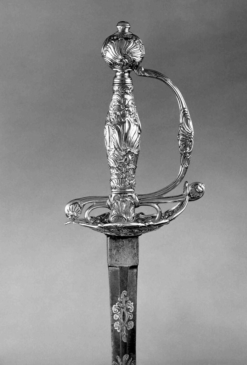 Smallsword, Silver, steel, gold, textile, probably German