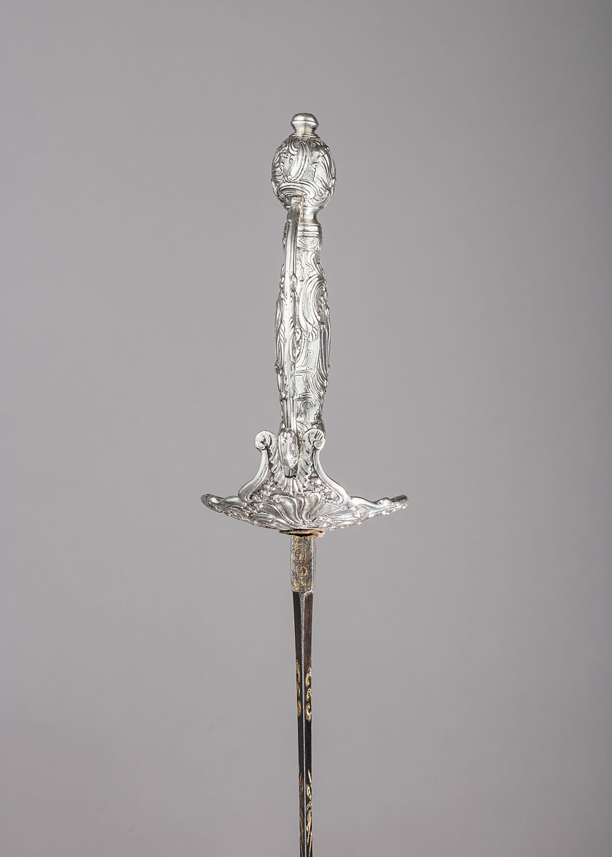 Smallsword, Silver, steel, gold, textile, probably German