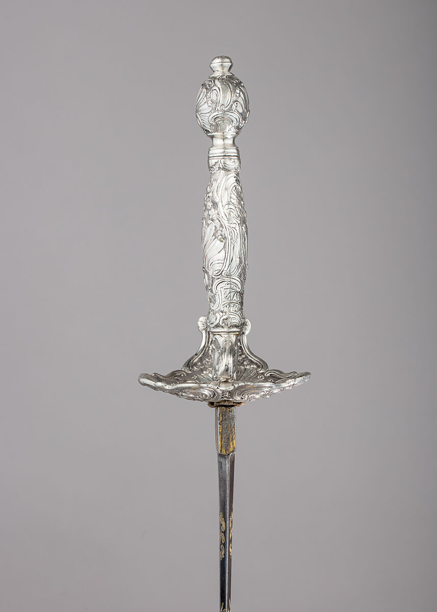 Smallsword, Silver, steel, gold, textile, probably German
