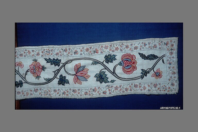 Border, Silk on cotton, Indian, for European market