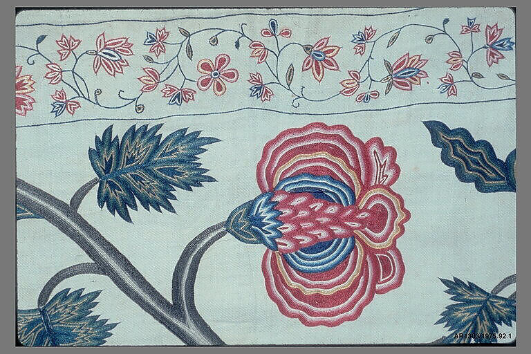 Border, Silk on cotton, Indian, for European market