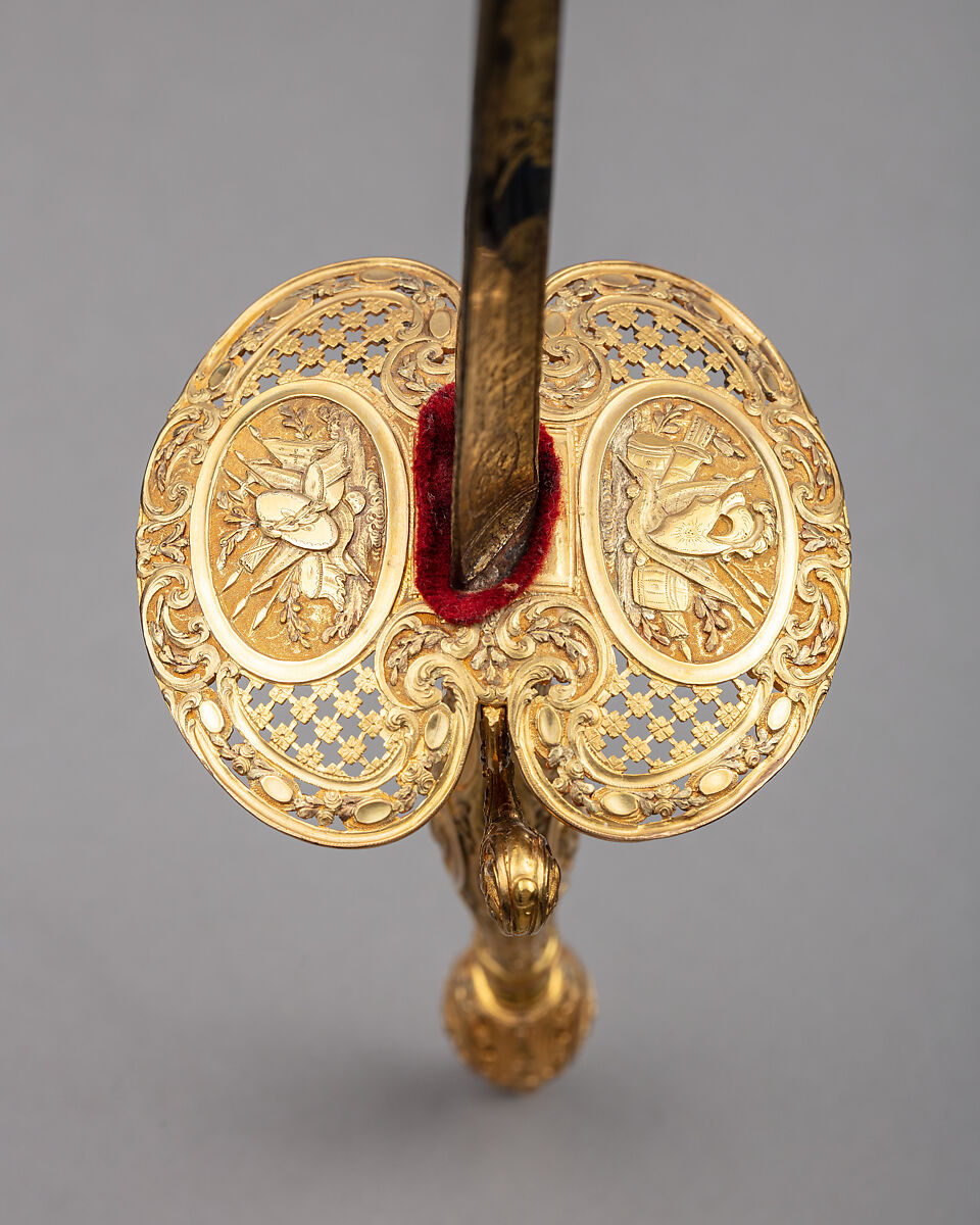 Smallsword with Scabbard, Gold, steel, wood, fish skin, textile, French, Paris