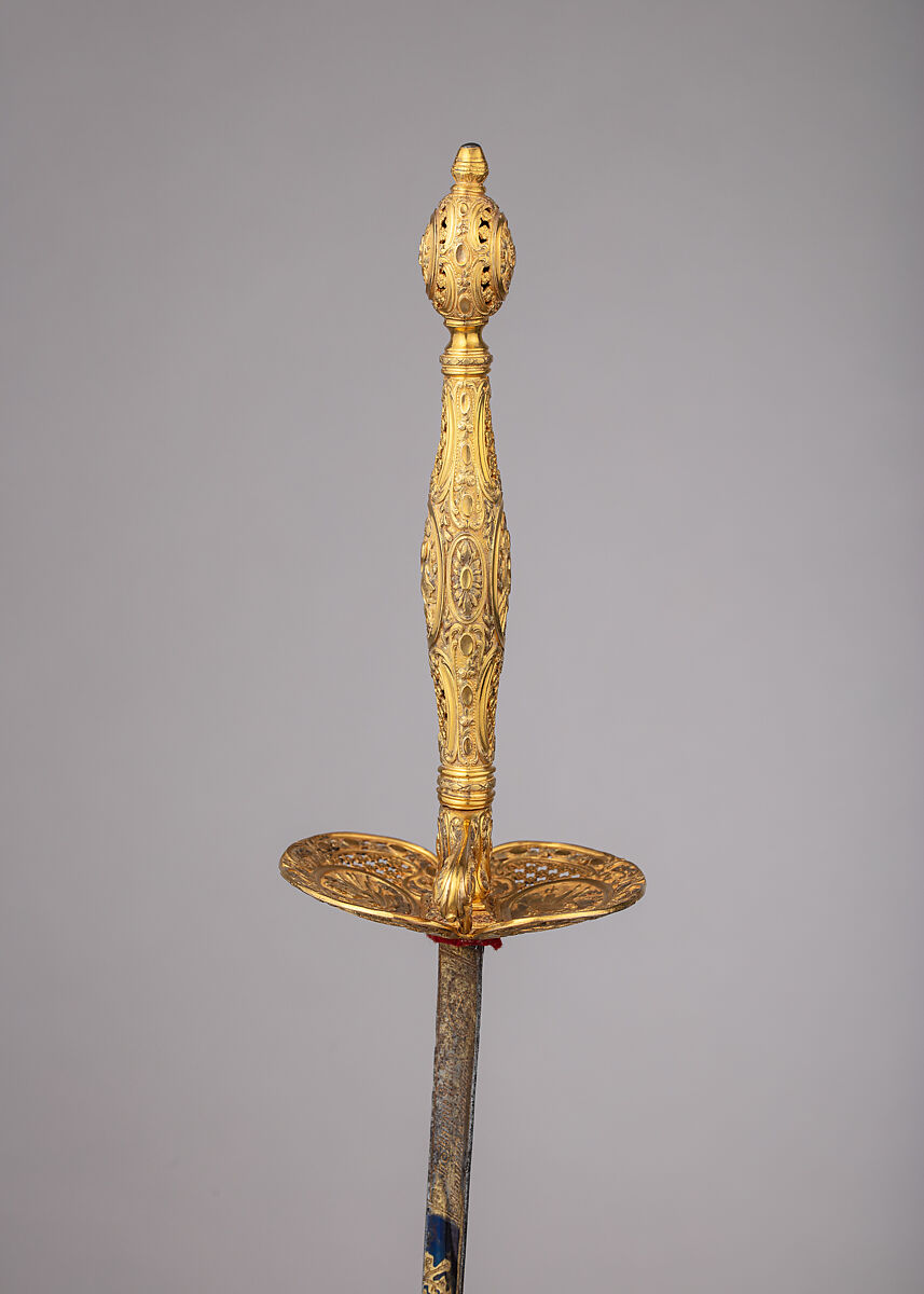 Smallsword with Scabbard, Gold, steel, wood, fish skin, textile, French, Paris