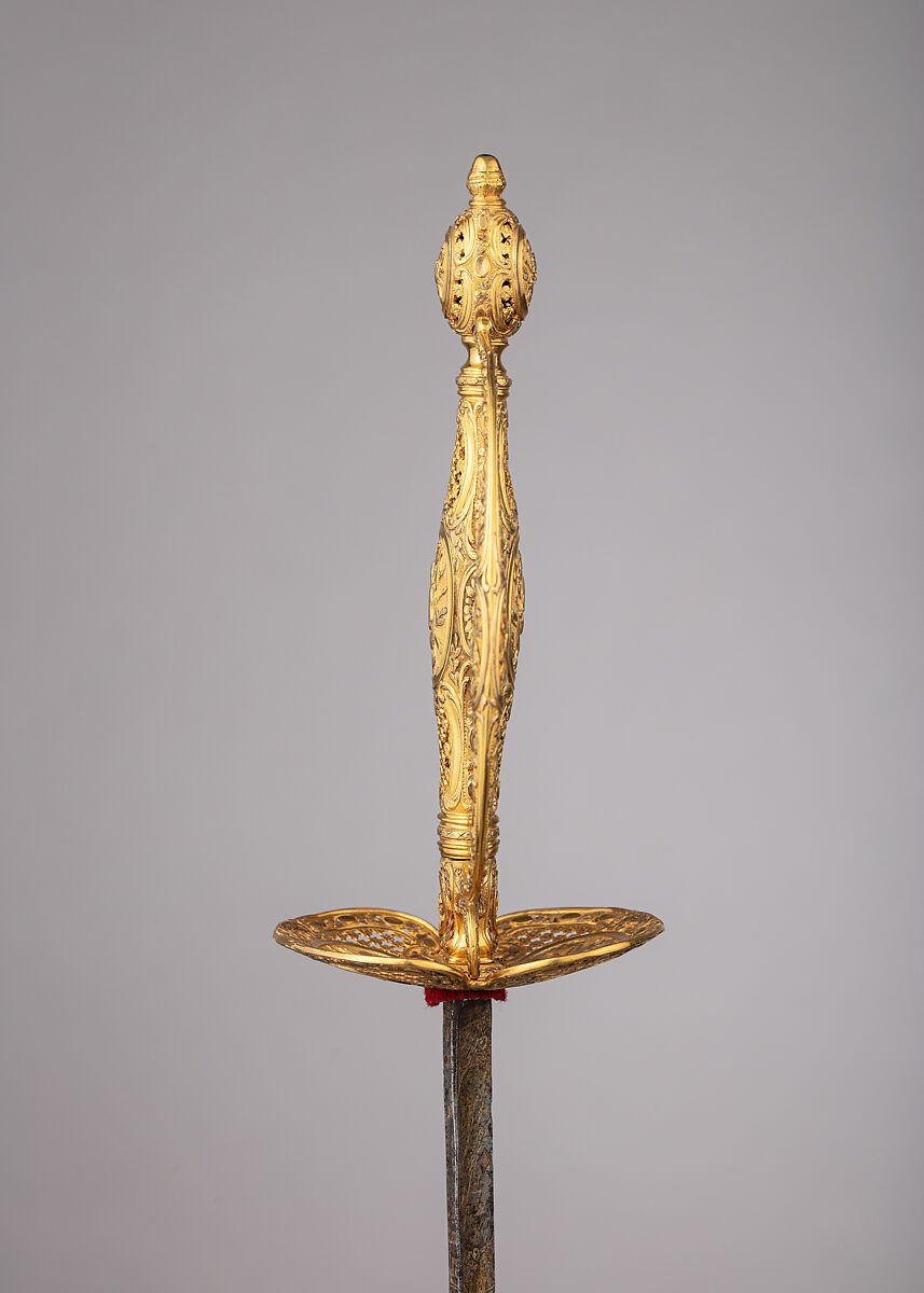 Smallsword with Scabbard, Gold, steel, wood, fish skin, textile, French, Paris