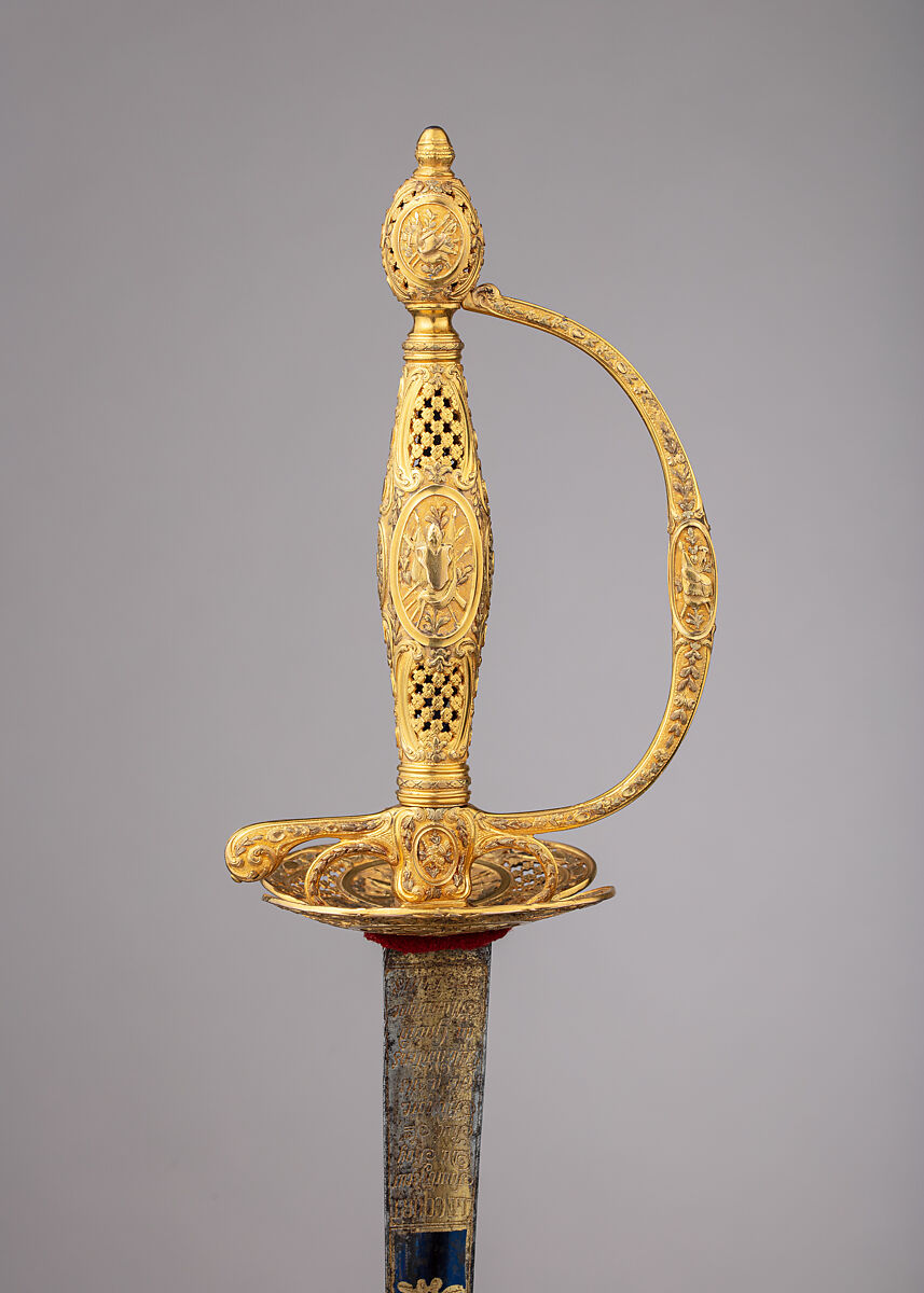 Smallsword with Scabbard, Gold, steel, wood, fish skin, textile, French, Paris
