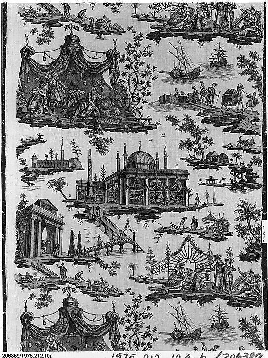 La Foire du Caire (The Cairo Fair), Petitpierre et Cie (French, 1790–1802), Cotton, copperplate printed, French, probably Nantes