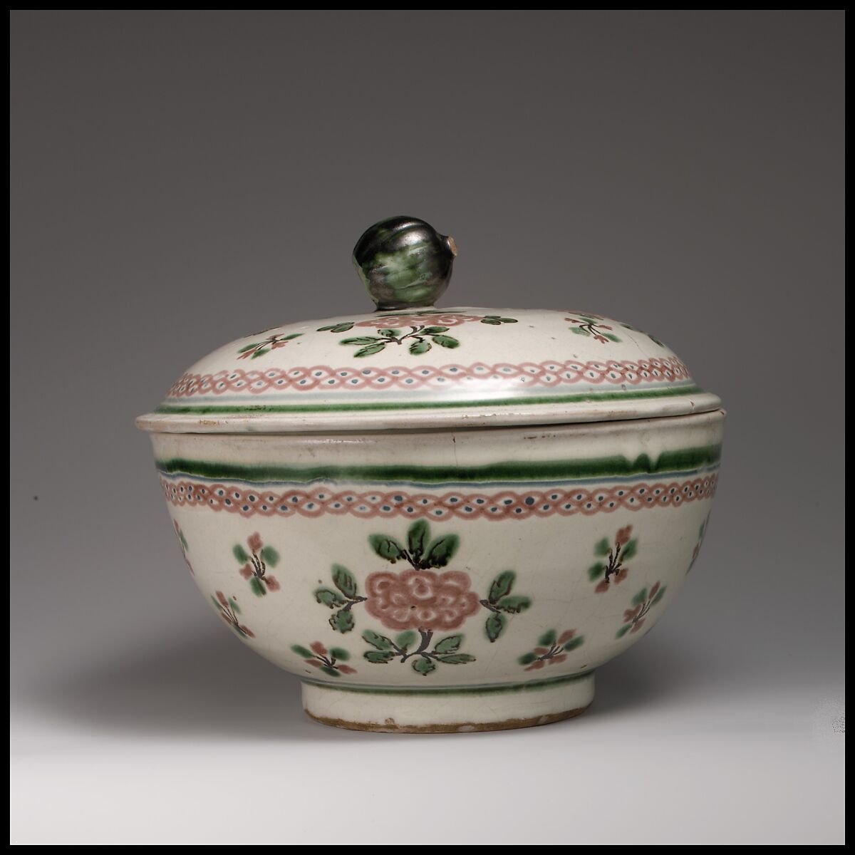 Covered Bowl, Tin-glazed earthenware, Mexican 