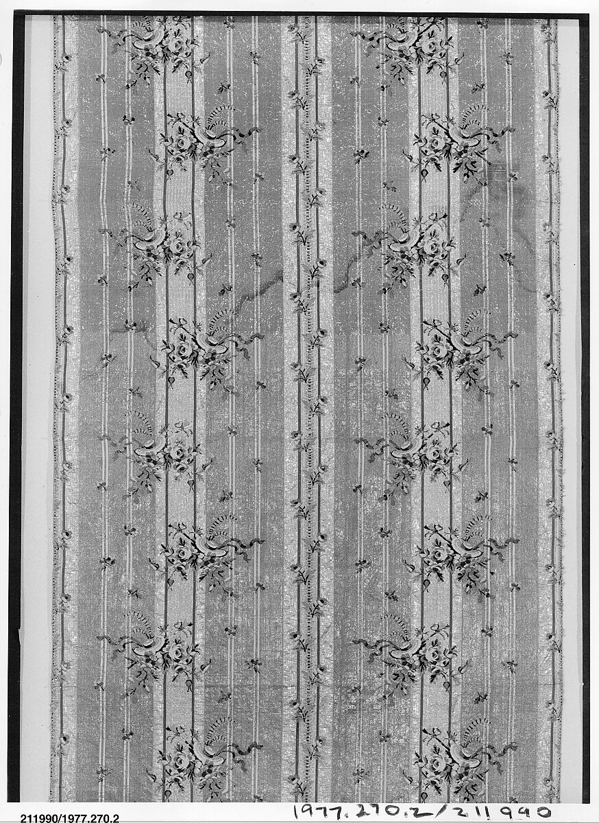 Panel, Silk and metal thread, French 