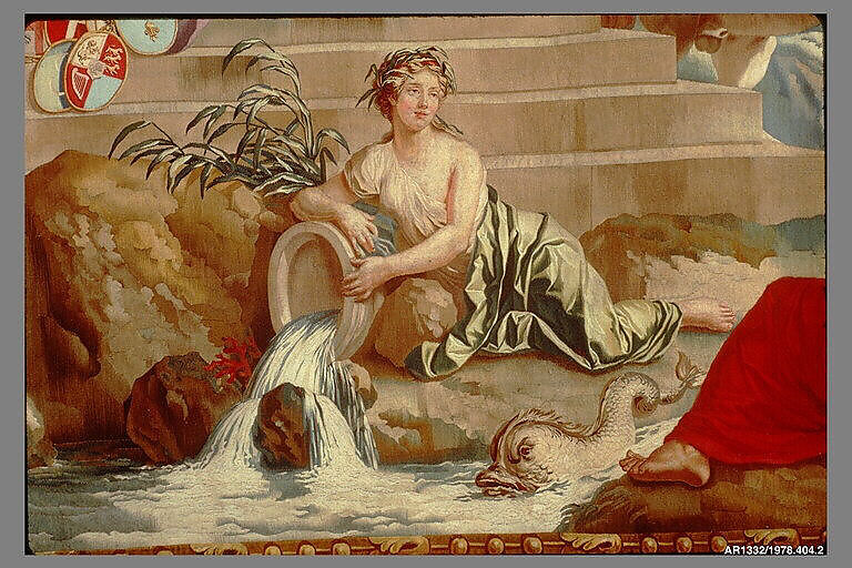 Europe from a set of The Four Continents, Jean Jacques François Le Barbier (French, Rouen 1738–1826 Paris), Wool, silk (19-21 warps per inch, 8 per cm.), French, Beauvais