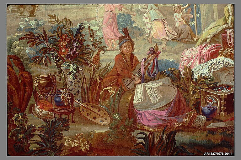 Asia from a set of The Four Continents, Jean Jacques François Le Barbier (French, Rouen 1738–1826 Paris), Wool, silk (19-21 warps per inch, 8 per cm.), French, Beauvais