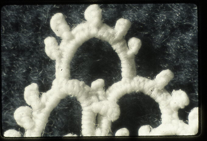 Edging, Linen, needle lace, Italian, probably Burano