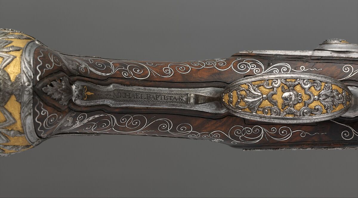 Pair of Flintlock Pistols Made for Ferdinand IV, King of Naples and Sicily (1751–1825), Royal Arms Manufactory at Torre Annunziata (Italian, Naples, established 1757), Steel, gold, wood (walnut), silver, Italo-Spanish, Naples