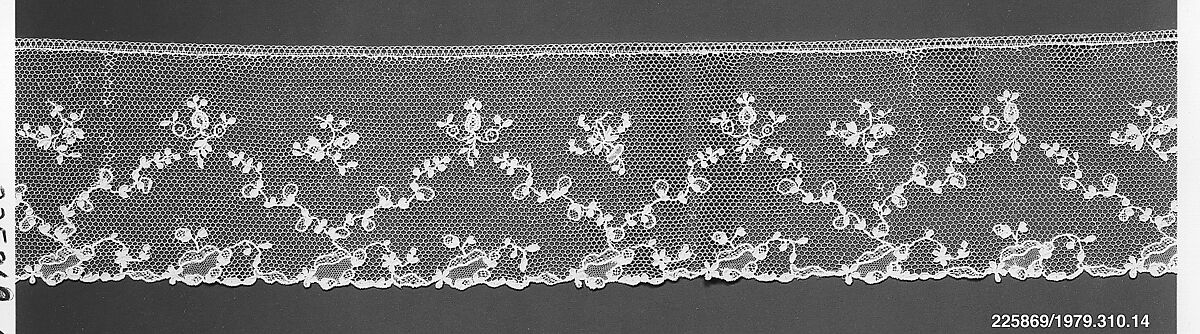 Edging, Needle lace, point d'Argentan, linen, French 