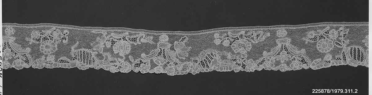 Edging, Bobbin lace, Brussels lace, point d'Angleterre, linen, Flemish or British, possibly Devonshire 