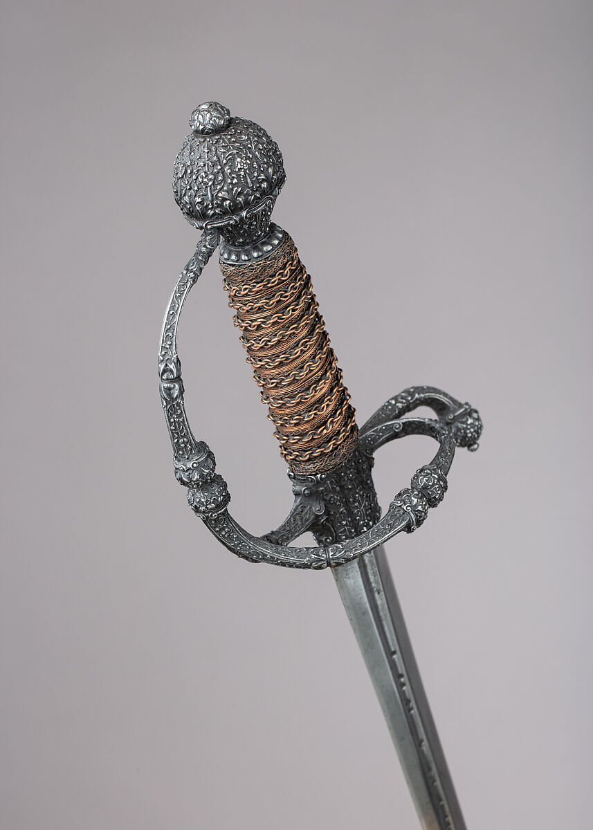 Rapier, Steel, copper, wood, probably French
