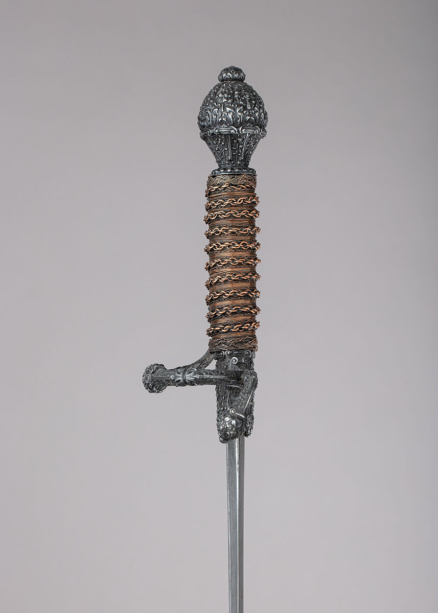 Rapier, Steel, copper, wood, probably French