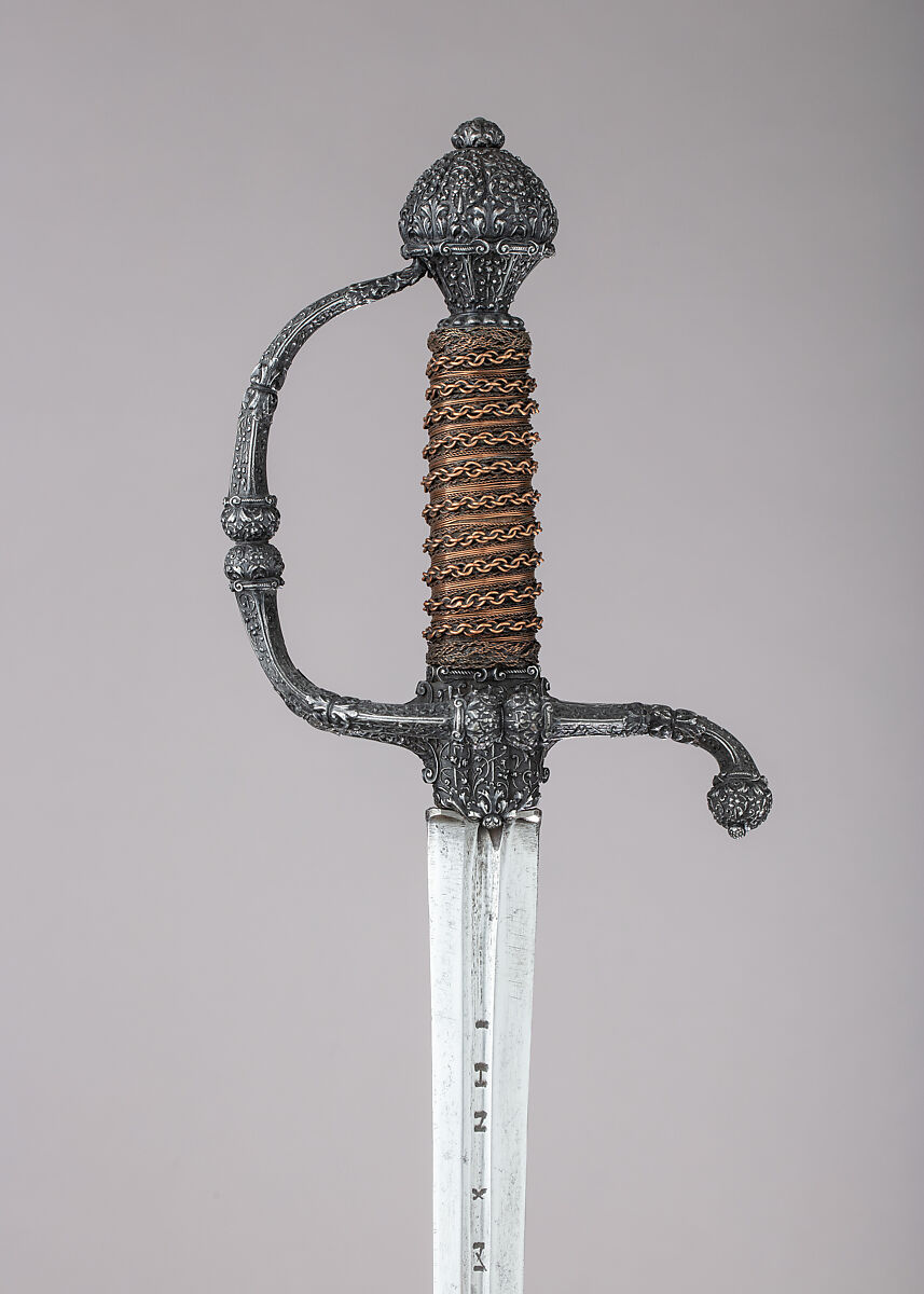 Rapier, Steel, copper, wood, probably French 