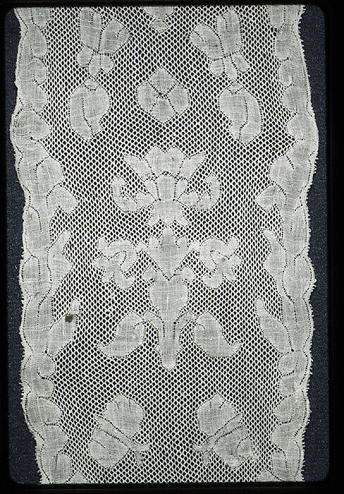 Two joined lappets, Linen, bobbin lace, Franco-Flemish