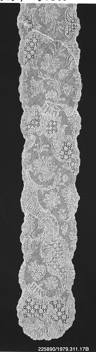 Lappets, Linen, bobbin lace, Franco-Flemish 