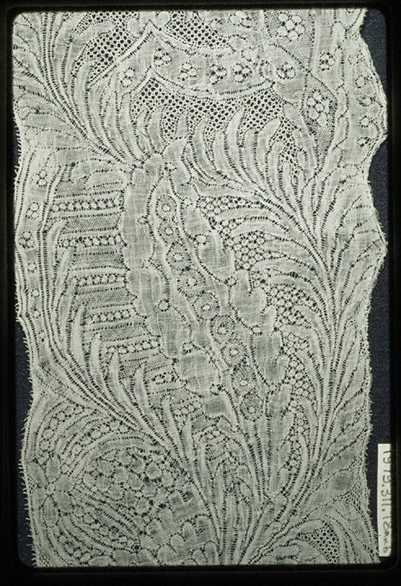 Lappet, Linen, bobbin lace, Franco-Flemish 