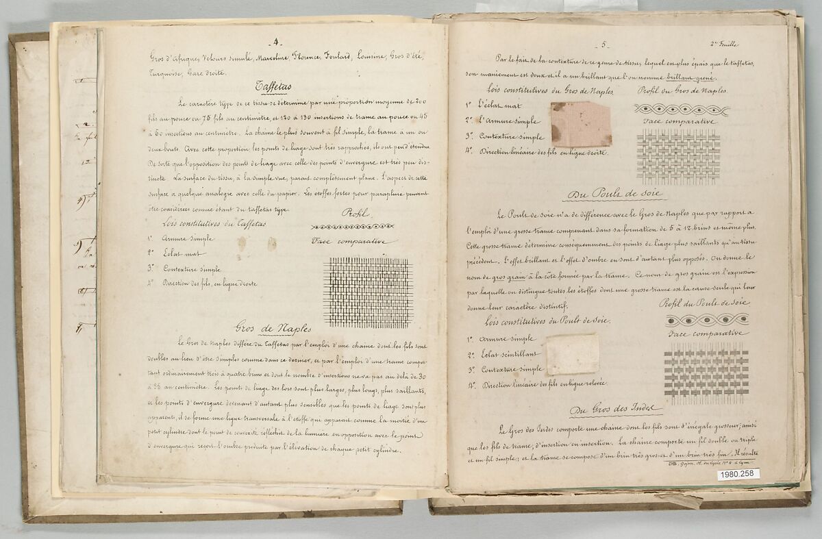 Traité de la Fabrication des étoffes de soie, Antoine Dufour (French), Paper, French, Lyons
