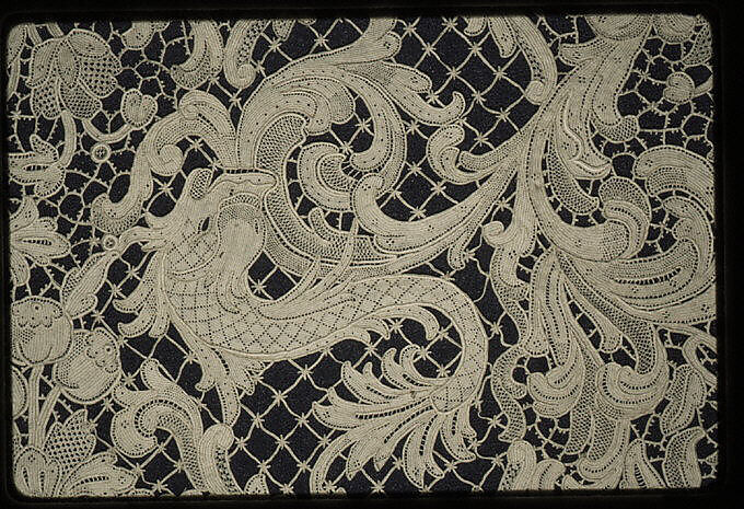 Napkin (from a set of table linens), Linen, needle lace, Belgian
