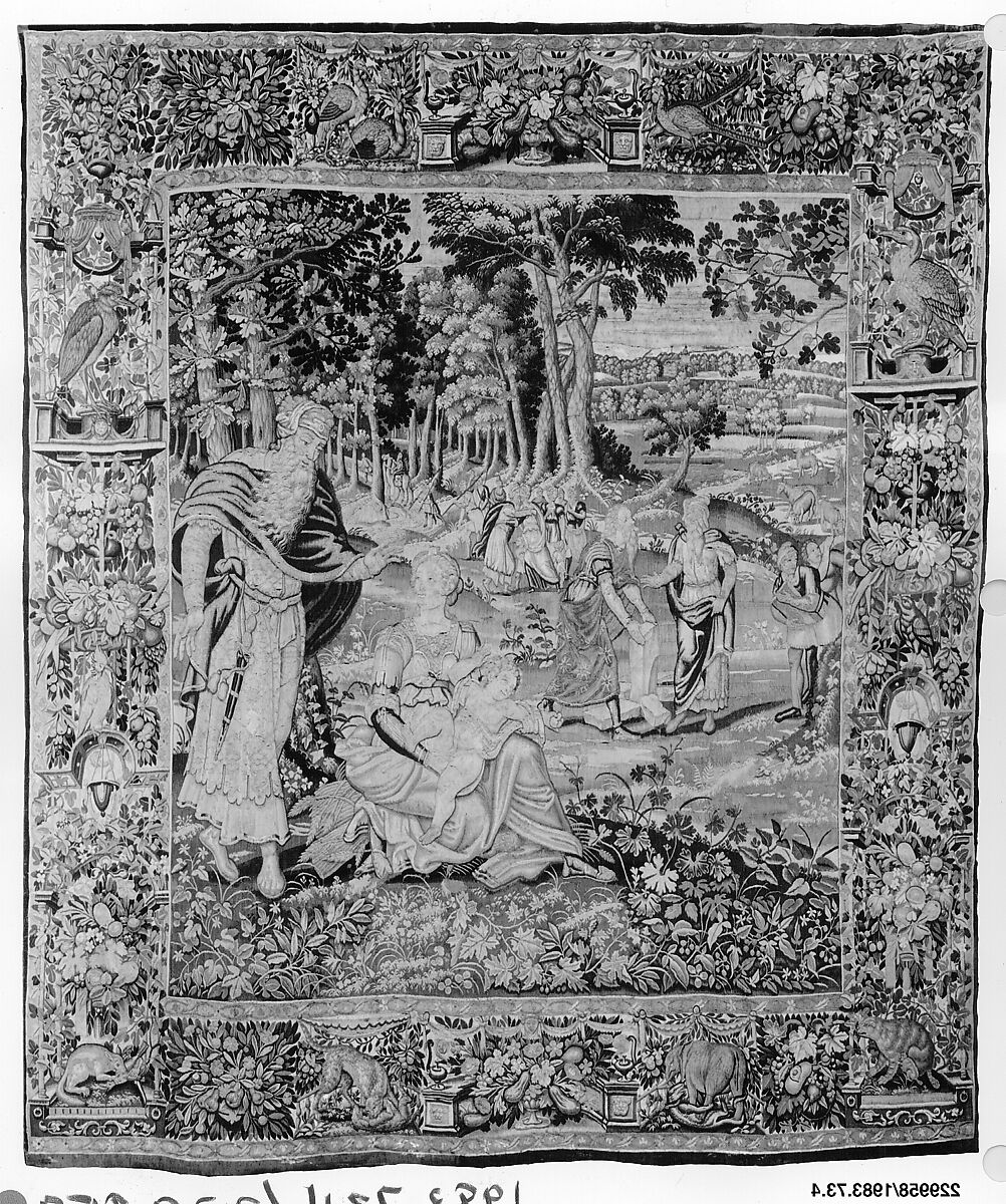 Laban Looking for the Images and Making a Covenant with Jacob from The Story of Jacob series, Wool, silk (18 warps per inch, 6–7 per cm.), Netherlandish, Brussels