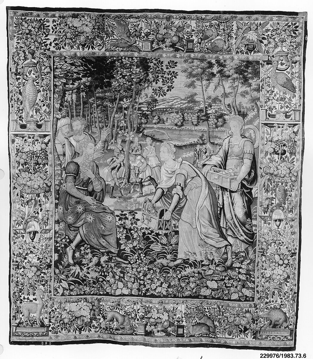 Jacob Burying Idols Under an Oak Tree from The Story of Jacob series, Wool, silk (18 warps per inch, 6–7 per cm.), Netherlandish, Brussels