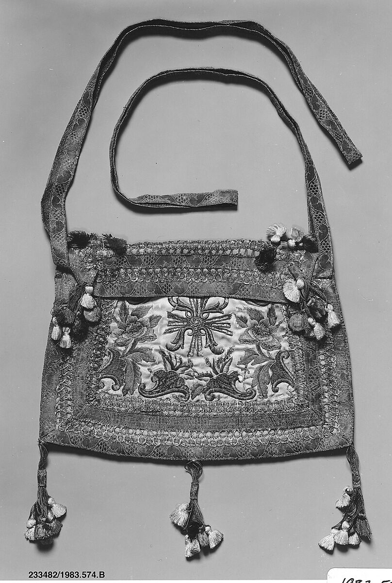 Bag, Silk and metal thread, Italian