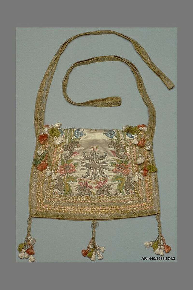 Bag, Silk and metal thread, Italian
