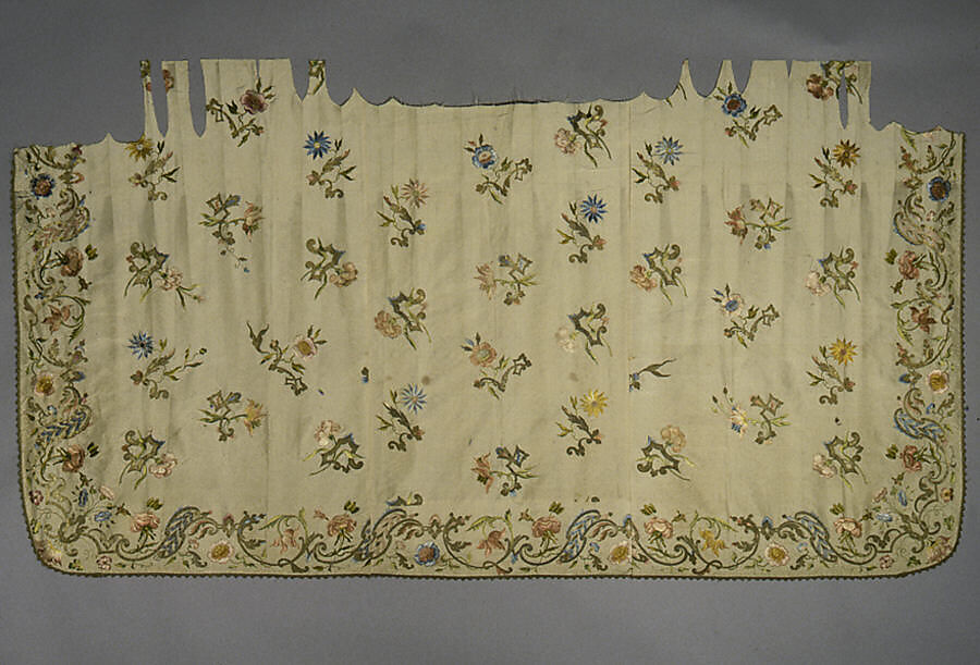 Panel, Silk and metallic thread, possibly German 