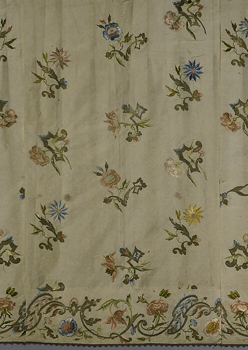 Panel, Silk and metallic thread, possibly German