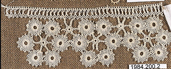 Edging, Cotton, needle lace, Armenian 