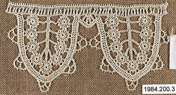 Edging, Cotton, needle lace, Armenian 