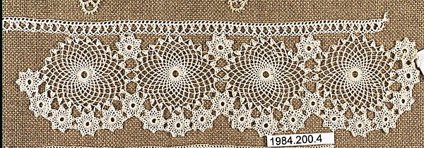 Edging, Cotton, needle lace, Armenian 