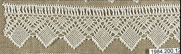 Edging, Cotton, needle lace, Armenian
