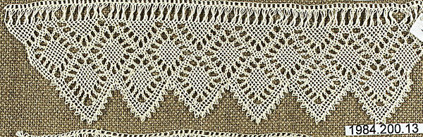 Edging, Cotton, needle lace, Armenian 