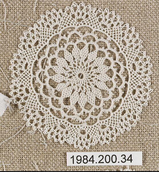 Small roundel, Cotton, needle lace, Armenian