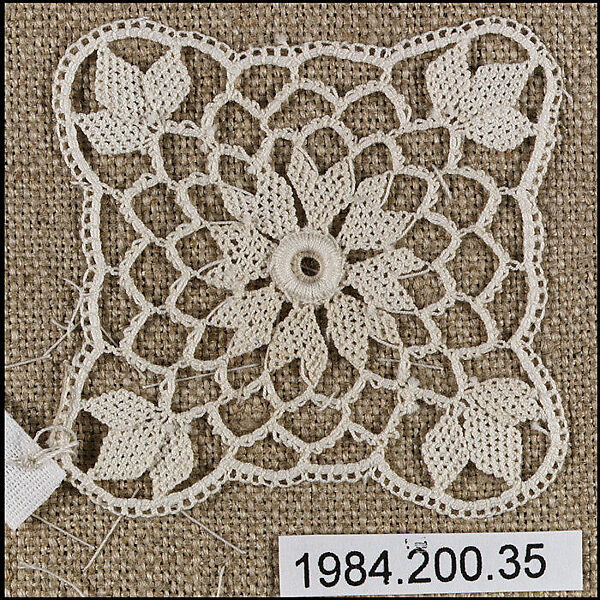 Small square, Cotton, needle lace, Armenian 