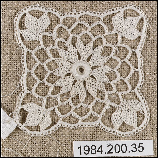 Small square, Cotton, needle lace, Armenian