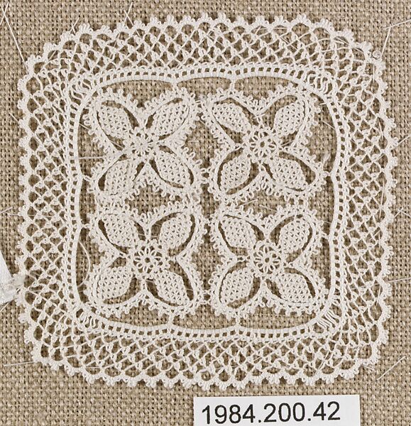 Small square, Cotton, needle lace, Armenian