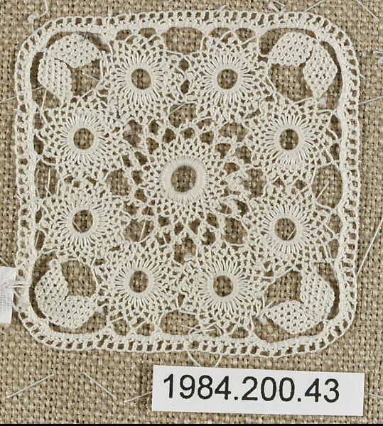 Small square, Cotton, needle lace, Armenian