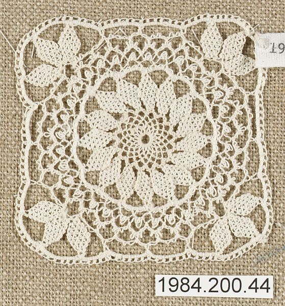 Small square, Cotton, needle lace, Armenian