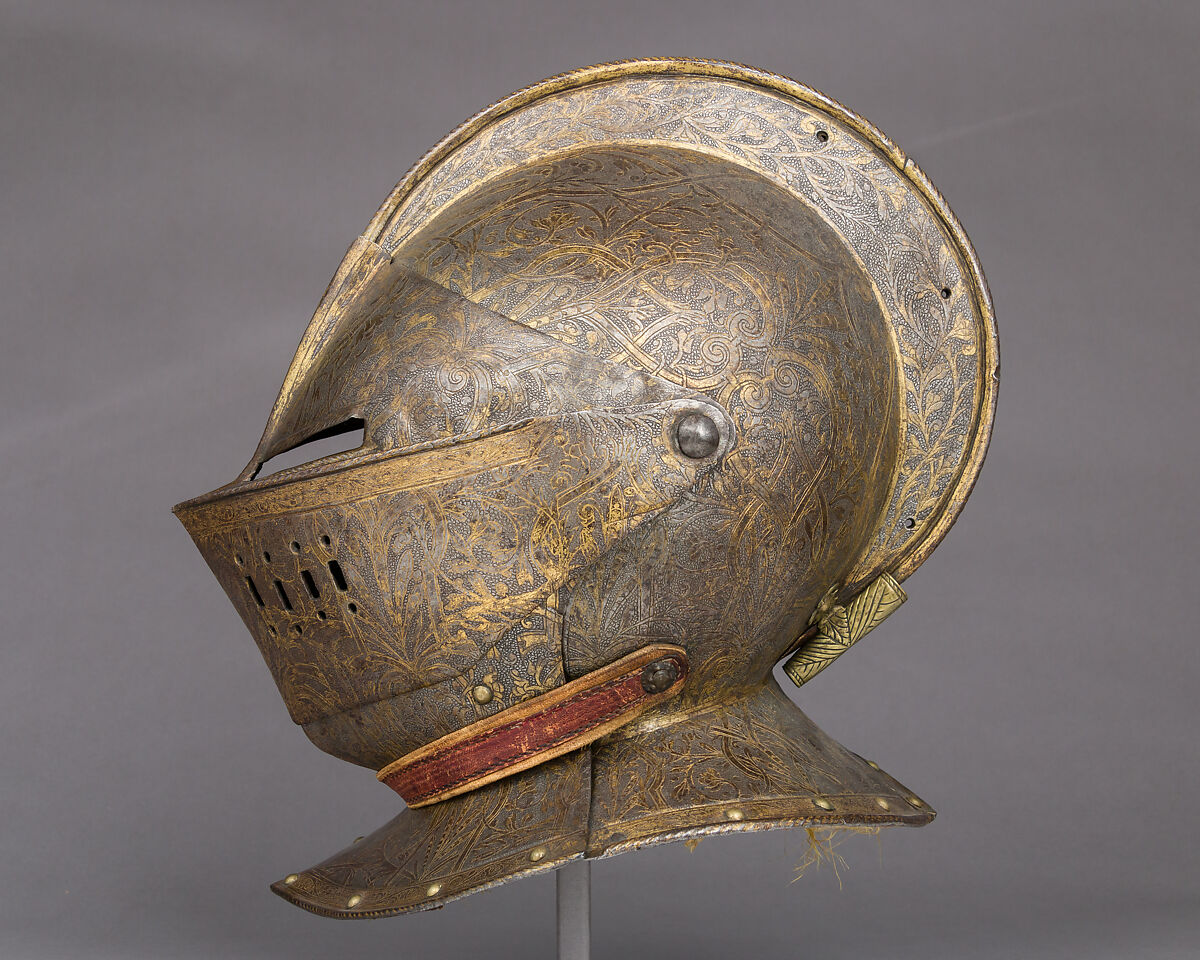 Armor for Heavy Cavalry, Steel, gold, leather, textile, French