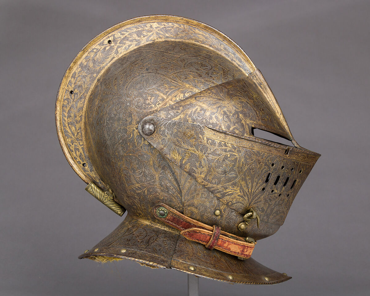 Armor for Heavy Cavalry, Steel, gold, leather, textile, French